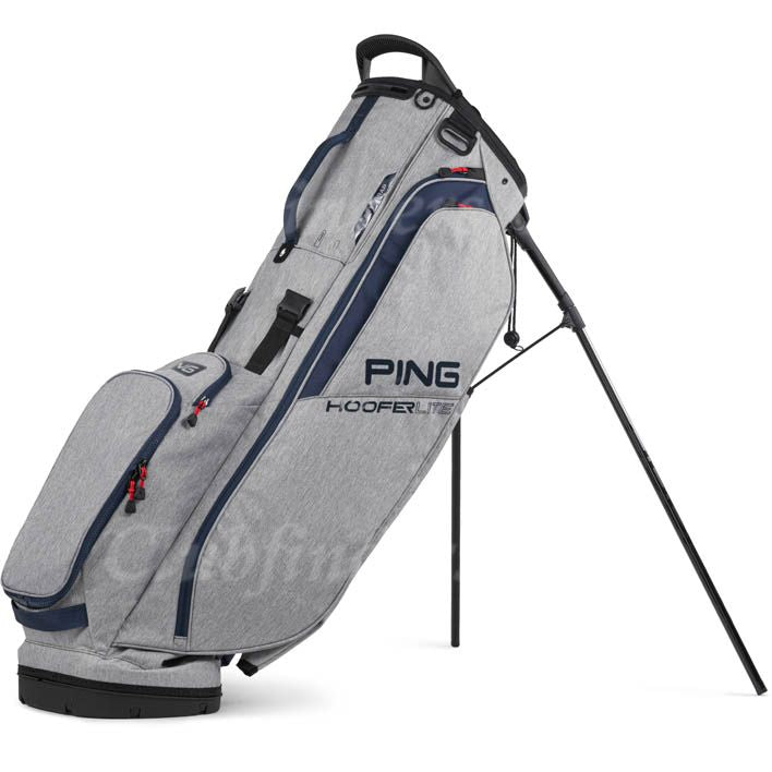 NEW Ping Hoofer Lite Heather Grey / Navy Golf Stand Bag w/ Raincover