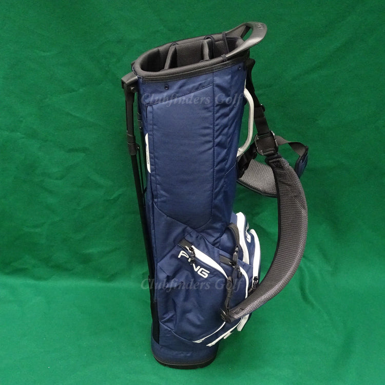 NEW Ping Hoofer Lite Heather Navy/Platinum 4-Way Golf Stand Bag w/ Raincover
