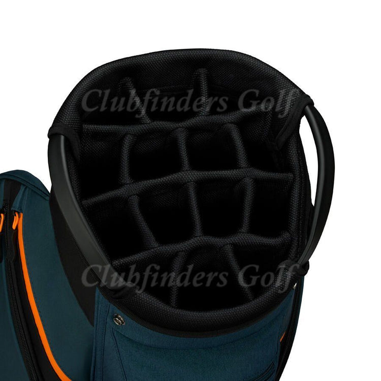 NEW TaylorMade Cart Lite Navy/Orange 14-Way Golf Cart Bag w/ Raincover
