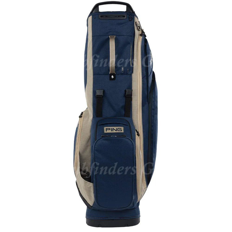 NEW Ping Hoofer Navy/Sand 5-Way Golf Stand Bag w/ Raincover