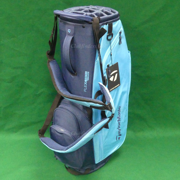NEW TaylorMade TM26 FlexTech Crossover Cyan/Navy 14-Way Stand Bag w/ Raincover