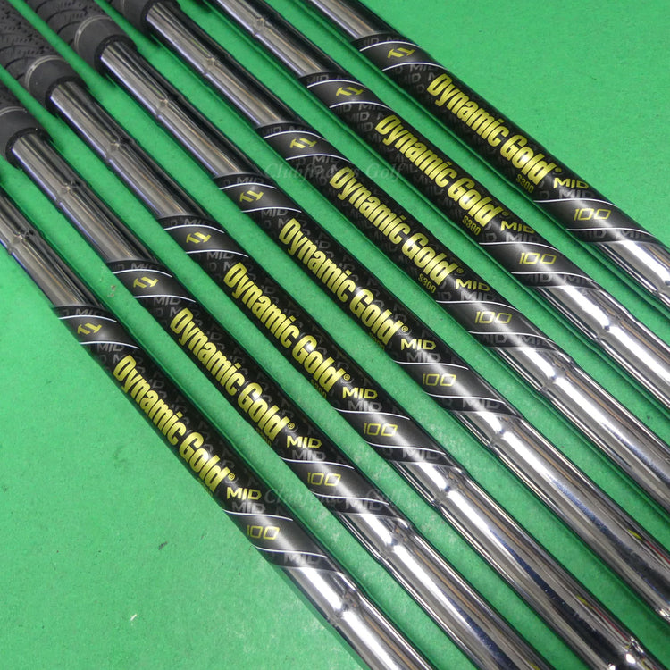 True Temper Dynamic Gold Mid 100 S300 .370 Stiff Pulled Iron Shafts SET OF 7