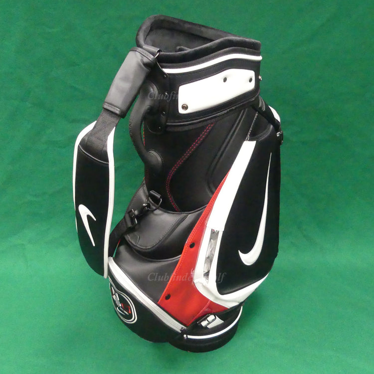 Nike NG 360 Golf Fitting Black/White/Red Golf Staff Bag w/ Raincover
