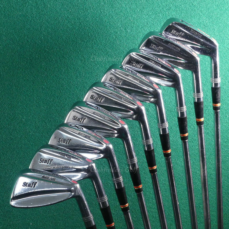 VINTAGE Wilson Staff Fluid Feel 1987 2-PW Iron Set TT Dynamic Steel Stiff