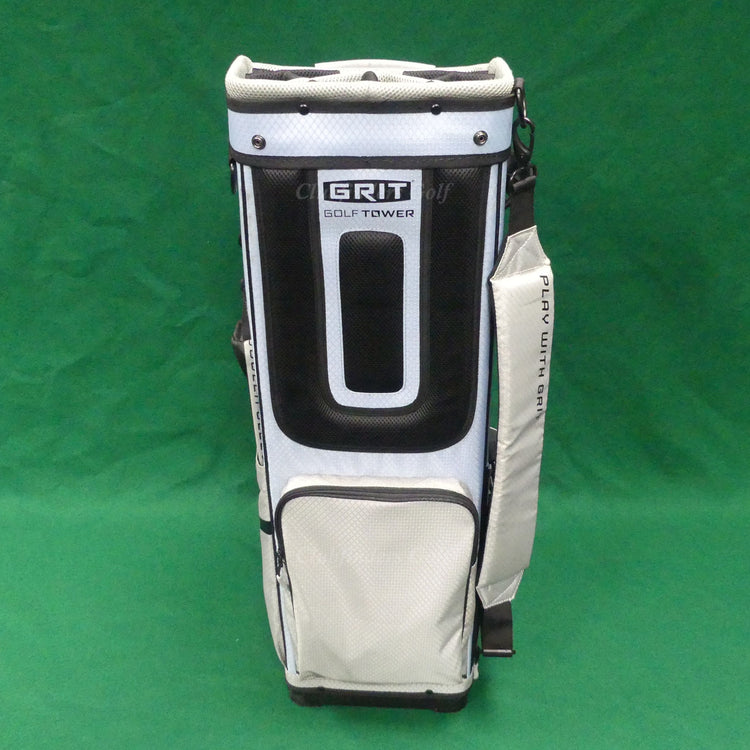 Grit Golf Tower Black/Light Blue/Grey 15-Way Golf Cart Bag w/ Raincover