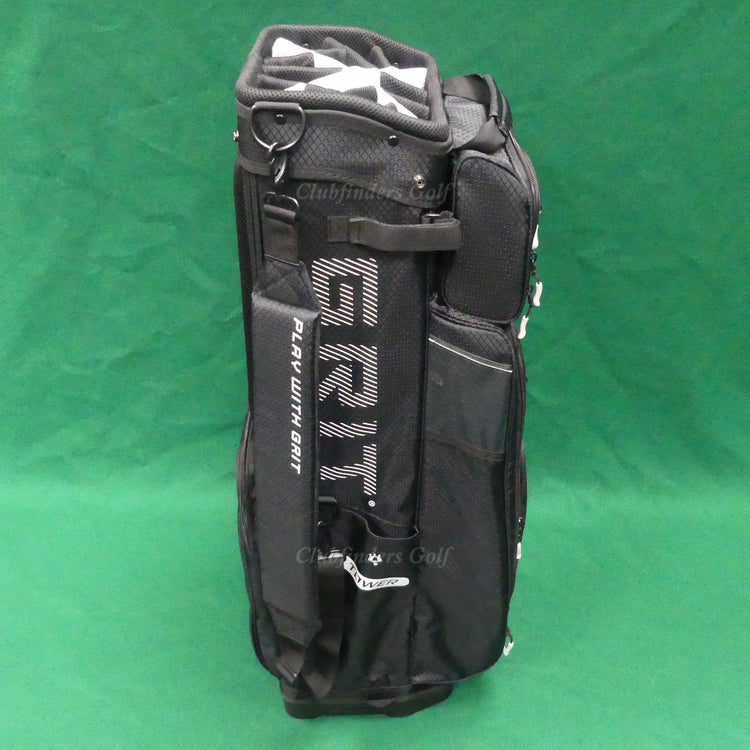 NEW Grit Golf Tower Black/White 15-Way Golf Cart Bag w/ Raincover