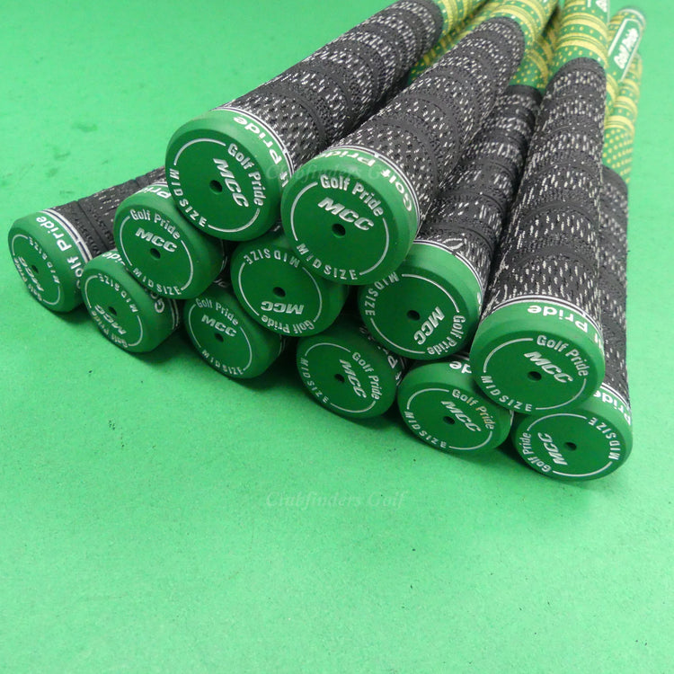 NEW Golf Pride MCC Green-Gold Midsize 60R Round Iron/Wood Grips LOT OF 12