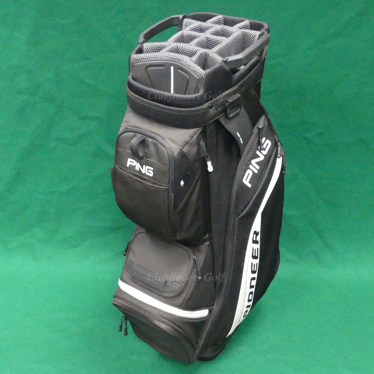 Ping 2022 Pioneer Black / White 14-Way Golf Cart Bag w/ Raincover
