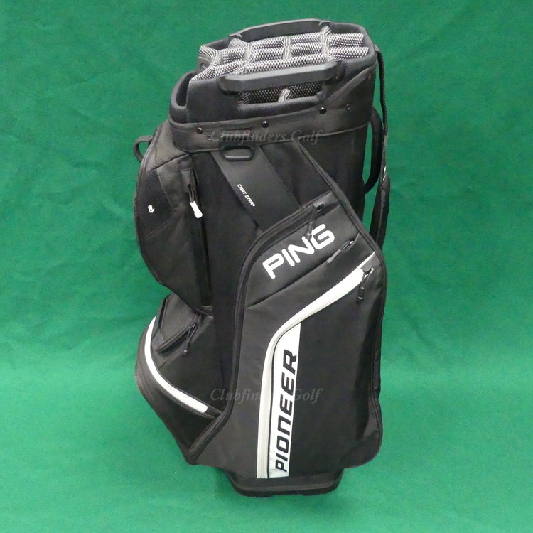 Ping 2022 Pioneer Black / White 14-Way Golf Cart Bag w/ Raincover