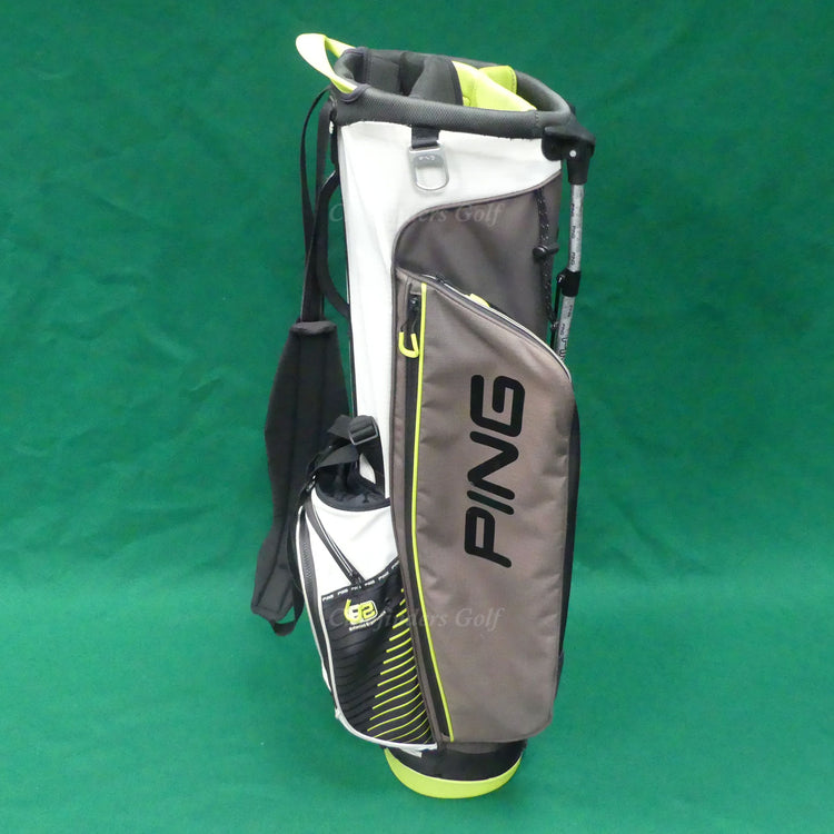 Ping E2 White/Grey/Neon Green 4-Way Golf Stand Bag w/ Raincover