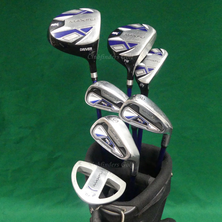 JUNIOR Maxfli REV 3 7-Piece Complete Golf Club Set w/ La Jolla Stand Bag