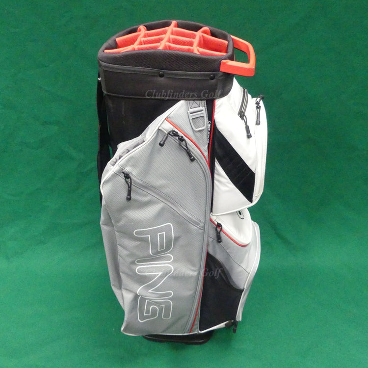 Ping 2019 Traverse Grey/Black/Red/White 14-Way Golf Cart Bag w/ Raincover