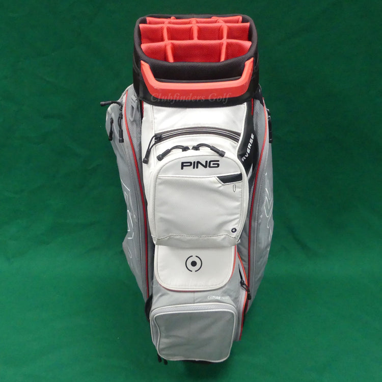 Ping 2019 Traverse Grey/Black/Red/White 14-Way Golf Cart Bag w/ Raincover