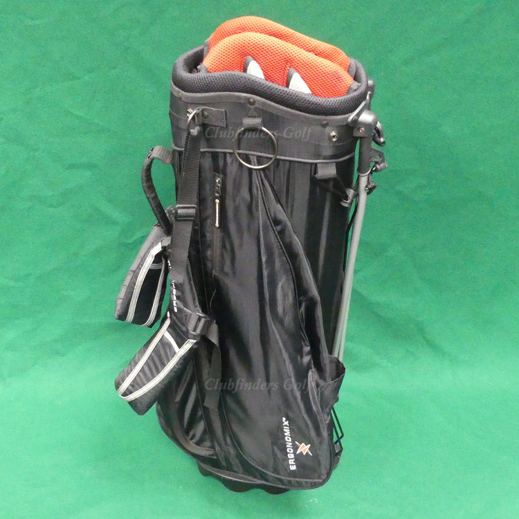 Ergonomix Black/Red/Grey 10-Way Golf Stand Bag w/ Raincover