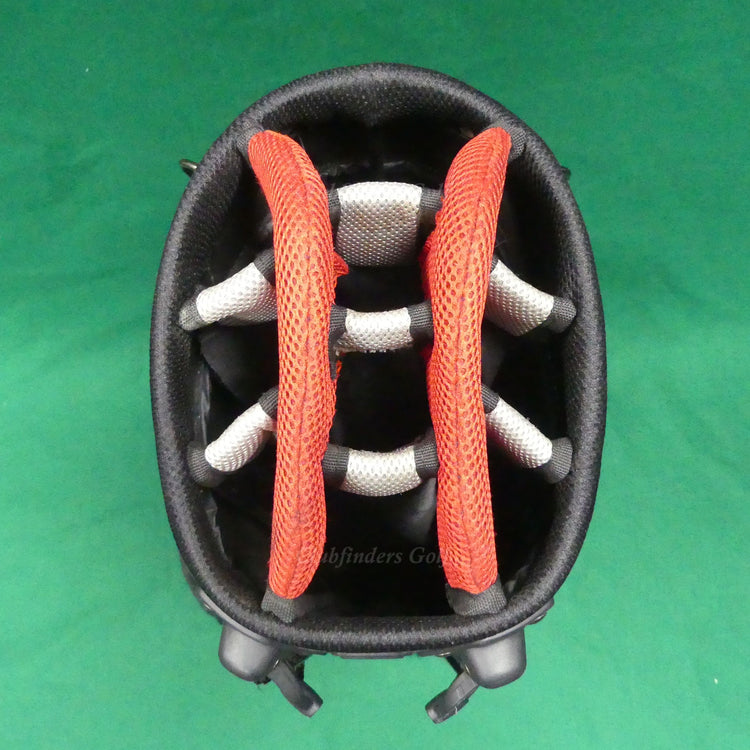 Ergonomix Black/Red/Grey 10-Way Golf Stand Bag w/ Raincover