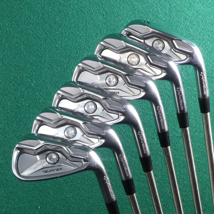 TaylorMade Burner Forged 5-PW Iron Set True Temper Black Gold Steel Stiff IMPORT