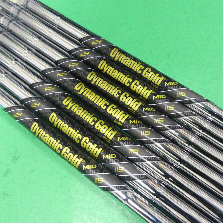 True Temper Dynamic Gold Mid 115 R300 .355 Regular Pulled Iron Shafts SET OF 7
