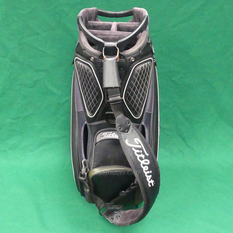 Titleist Tour 9.5" OD Black/White 5-Way Golf Staff Bag w/ Raincover