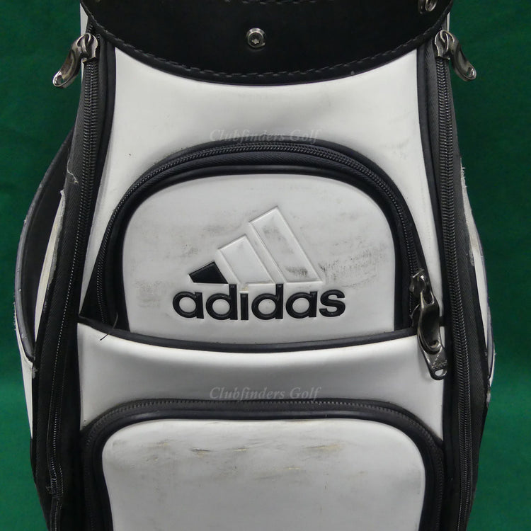 Adidas AG Tour 6-Way 10.5" OD White/Black Golf Staff Bag w/ Raincover *READ*