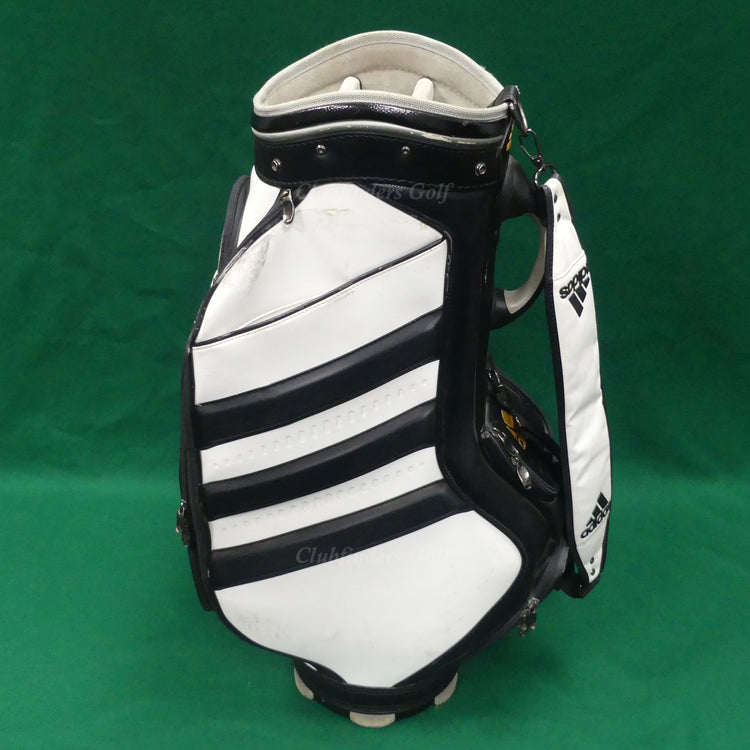 Adidas AG Tour 6-Way 10.5" OD White/Black Golf Staff Bag w/ Raincover *READ*