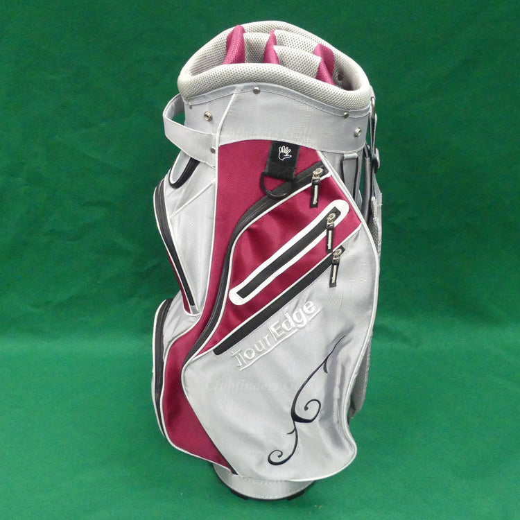 Tour Edge Moda Silk Grey/Maroon 7-Way Golf Cart Bag w/ Raincover