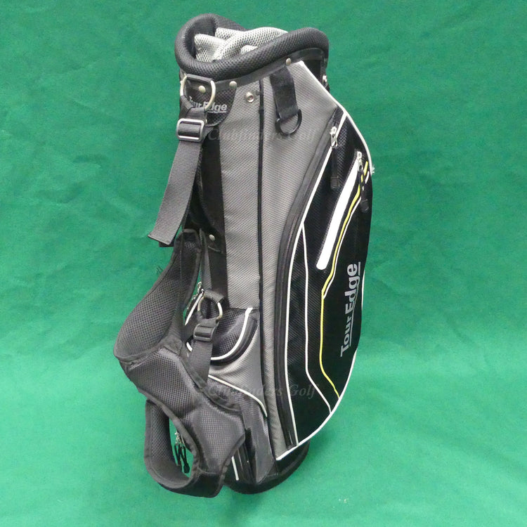 JUNIOR Tour Edge TE-200 Varsity Black/Grey/Yellow 6-Way Stand Bag w/ Raincover