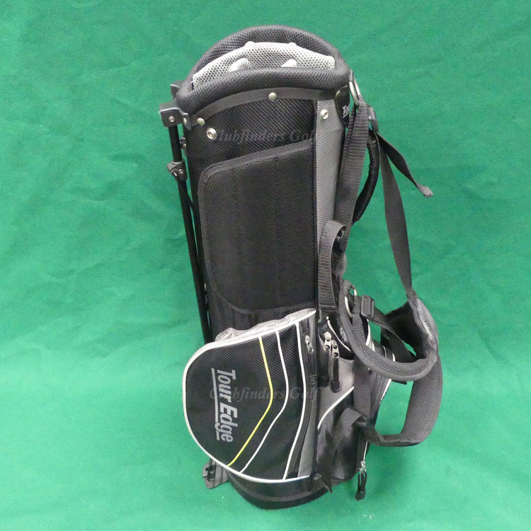 JUNIOR Tour Edge TE-200 Varsity Black/Grey/Yellow 6-Way Stand Bag w/ Raincover
