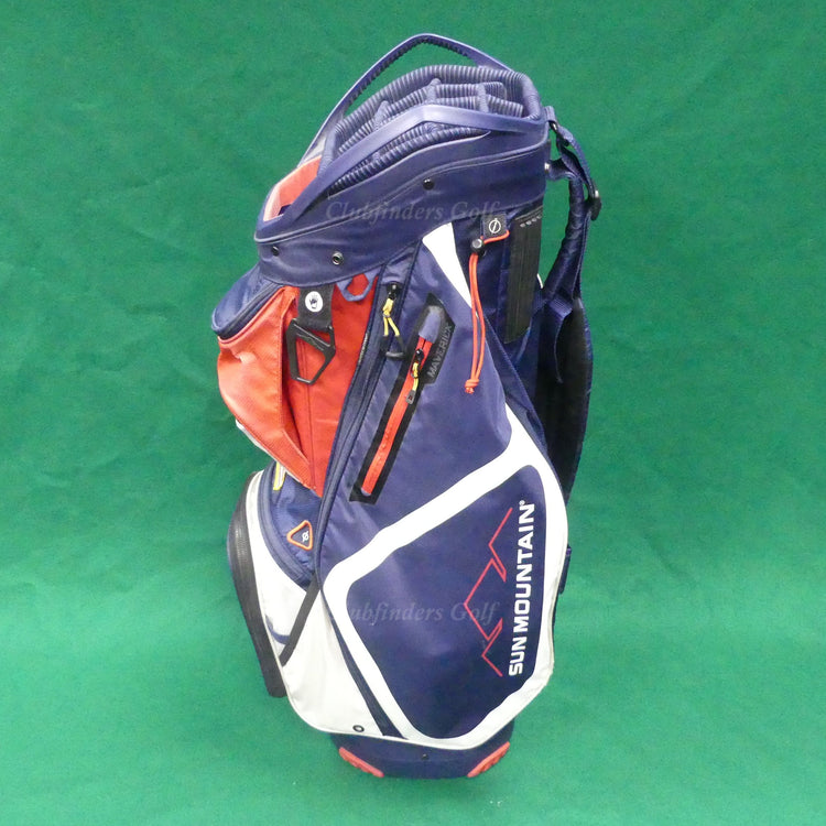 Sun Mountain Maverick 14-Way USA Blue/White/Red Golf Cart Bag w/ Raincover