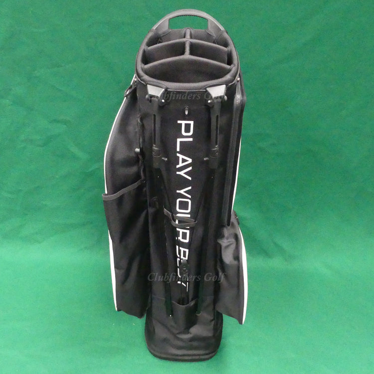 Ping Hoofer Tour White / Black 5-Way Gold Stand Bag w/ Raincover *READ*