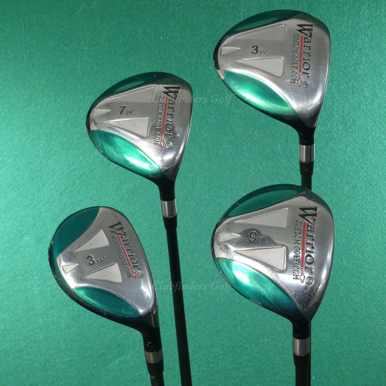 Warrior Custom Golf 3, 7, 9 Woods & 3 Hybrid Graphite Regular SET OF 4 *READ*
