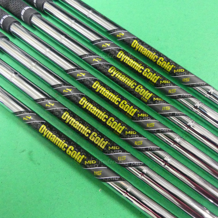 True Temper Dynamic Gold Mid 115 S300 .355 Stiff Pulled Iron Shafts SET OF 7