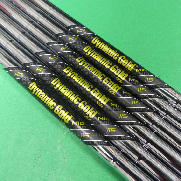 True Temper Dynamic Gold MID 115 S300 .355 Stiff Pulled Iron Shafts SET OF 6