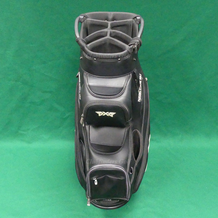 PXG Deluxe Black/White 6-Way Golf Cart Bag w/ Raincover