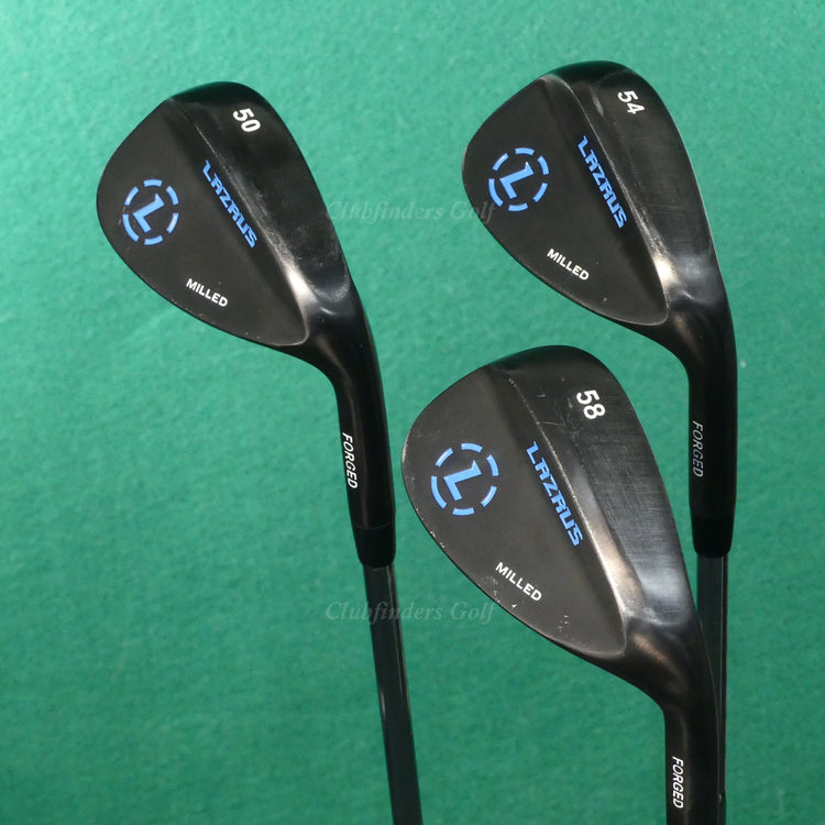 Lazarus Golf Milled Forged Black 50° Gap, 54° Sand & 58° Lob Wedges SET OF 3