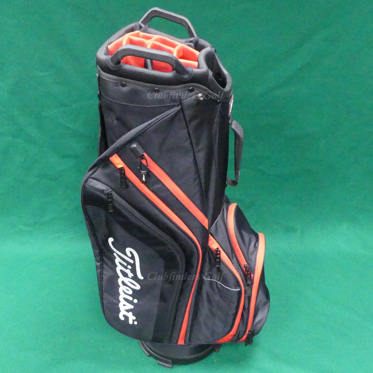 Titleist Lightweight TB9CT6E Black/Red 14-Way Golf Cart Bag w/ Raincover