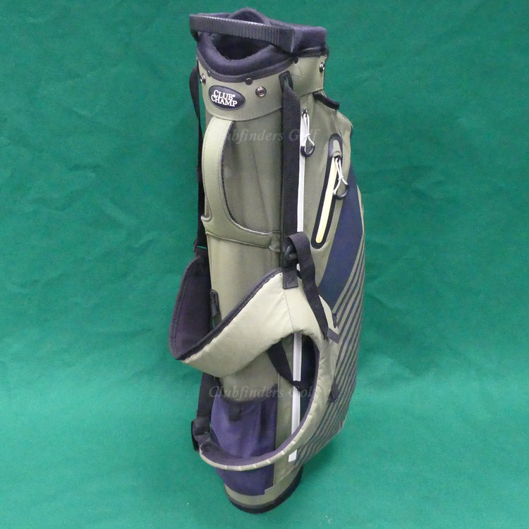 Club Champ Lightweight 4-Way Green/Black/White Golf Stand Bag & Raincover *READ*