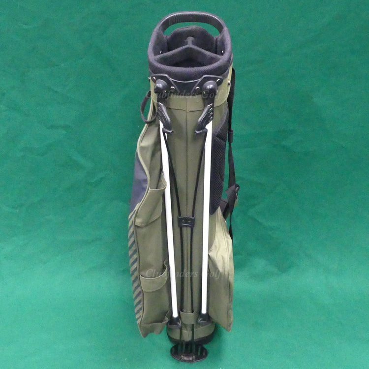 Club Champ Lightweight 4-Way Green/Black/White Golf Stand Bag & Raincover *READ*