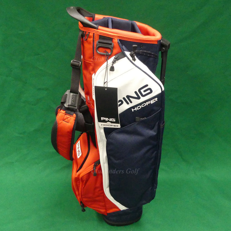 NEW Ping Hoofer 2023 Navy/Red/White Golf Stand Bag w/ Raincover