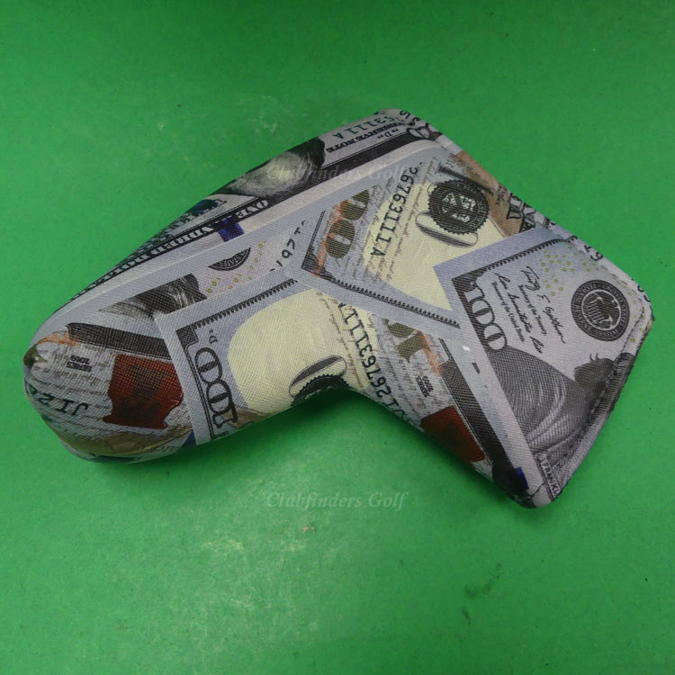NEW Unbranded $100 Bill Magnetic Closure Blade Putter Headcover