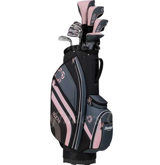 NEW Lady Cleveland Bloom 2023 Pink/Black 9 Piece Complete Set & Cart Bag w/HC