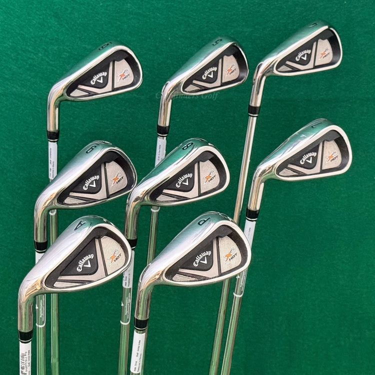 LH Callaway X2 Hot 4-AW Iron Set True Temper Speed Step 85 Steel Regular