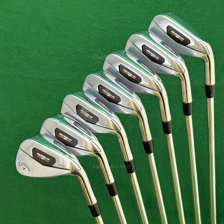 Callaway Rogue ST Pro 4-PW Iron Set Project X Rifle 105G 6.0 Tour Flighted Stiff