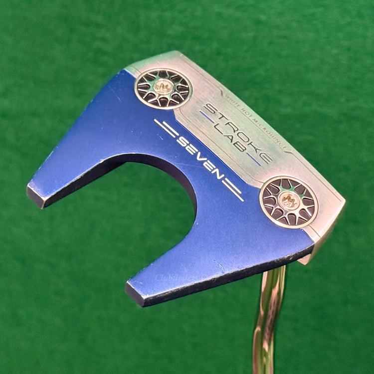 Odyssey Stroke Lab Seven Blue 33" Double-Bend Mallet Putter BGT Stability Tour