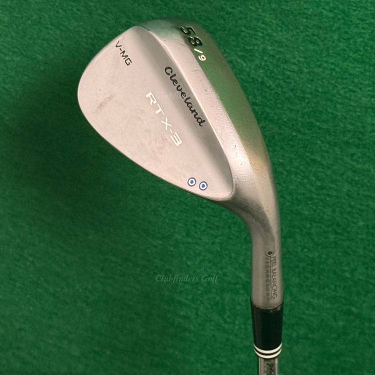 Cleveland RTX-3 V-MG Chrome 58-9 58° Lob Wedge Dynamic Gold Steel Wedge Flex