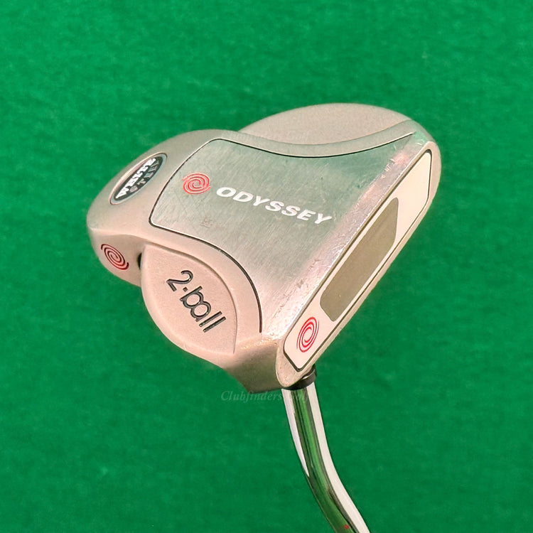 Odyssey White Steel 2-Ball Double-Bend 33" Mallet Putter w/ Super Stroke