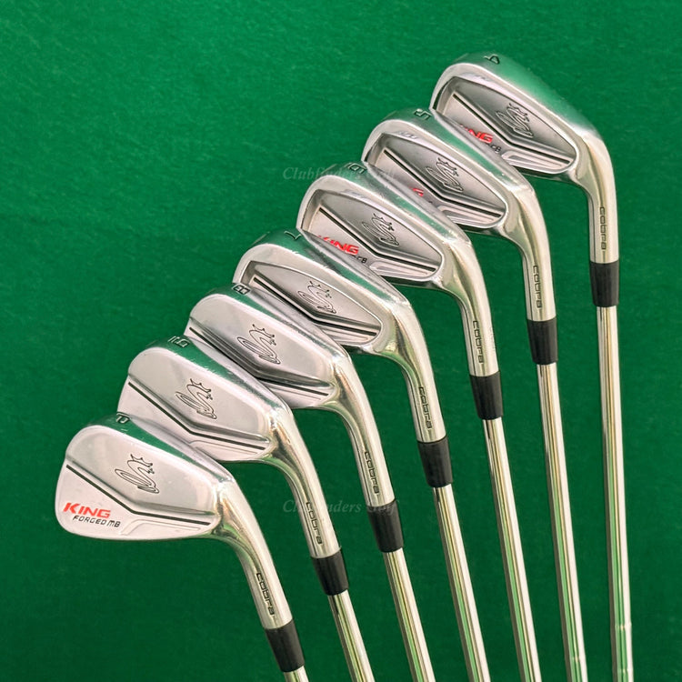 Cobra King 2019 Forged CB/MB Combo Chrome 4-PW Iron Set KBS Tour Steel Stiff