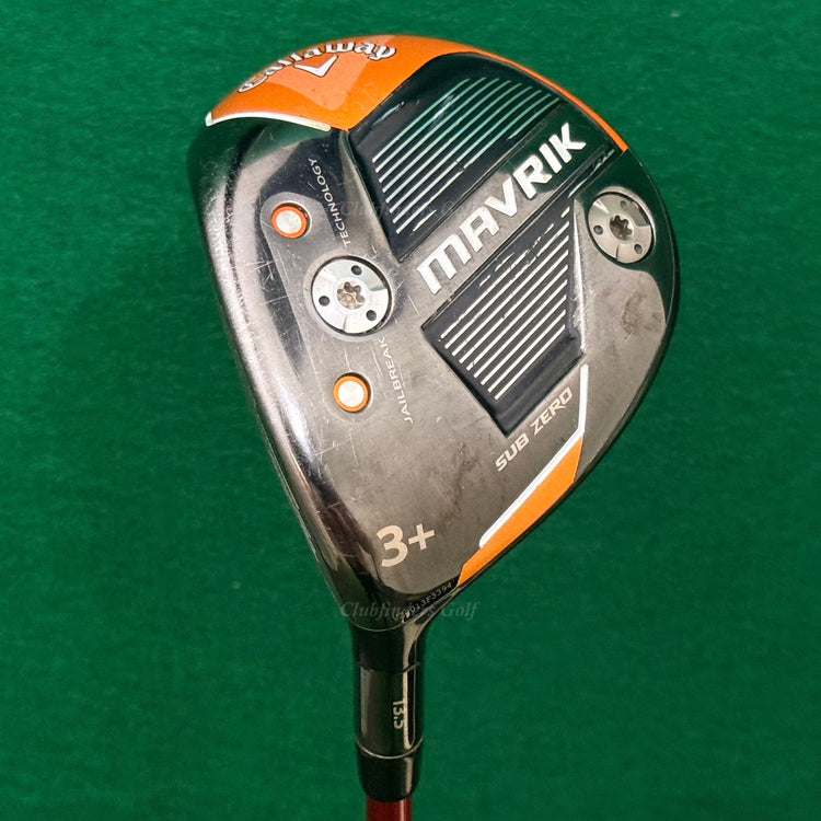 LH Callaway Mavrik Sub Zero 13.5° Fairway Wood 3+ Denali Red 50G 6.0 Stiff