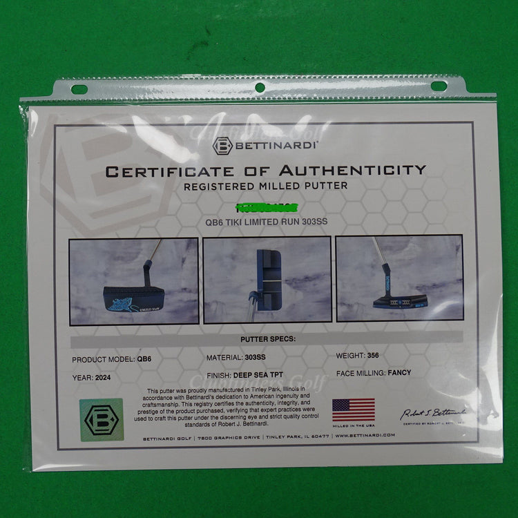 NEW Bettinardi Limited Run Tiki Queen B 6 QB6 35" Putter w/ COA, HC & Box