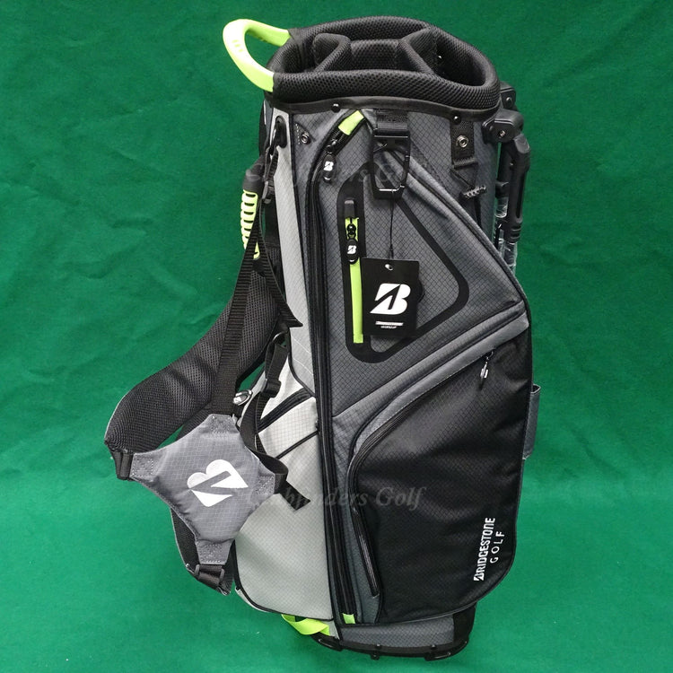NEW Bridgestone Gambler Lightweight Black/Grey Golf Stand Bag w/ Raincover