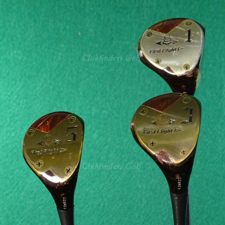 First Flight Golden Arrow 1, 3, & 5 Woods Factory Steel Regular SET OF 3